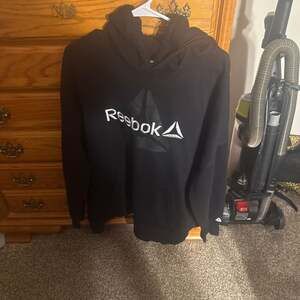 Reebok Black Pullover Hoodie with Delta Logo Graphic